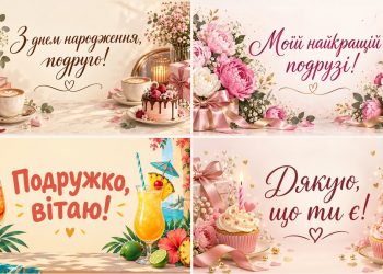 Листівки з днем народження подрузі