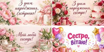 Листівки з днем народження сестрі