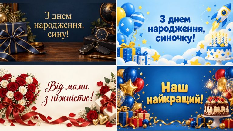 Листівки з днем народження сину
