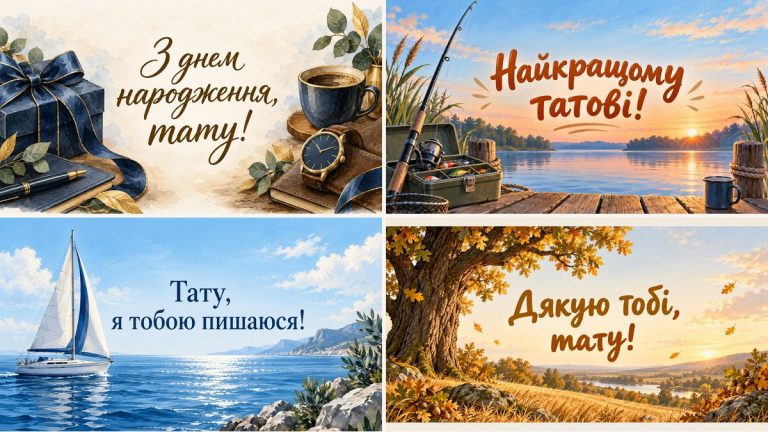 Листівки з днем народження татові