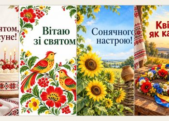 Листівки з днем народження в українському стилі