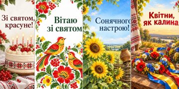 Листівки з днем народження в українському стилі