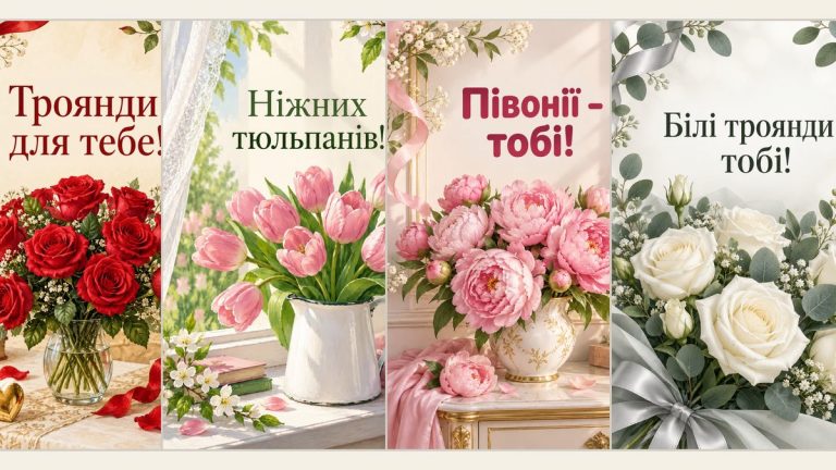 Листівки з днем народження з квітами