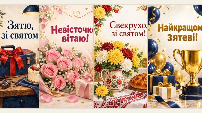 Листівки з днем народження зятю, невістці, свекрусі й тещі