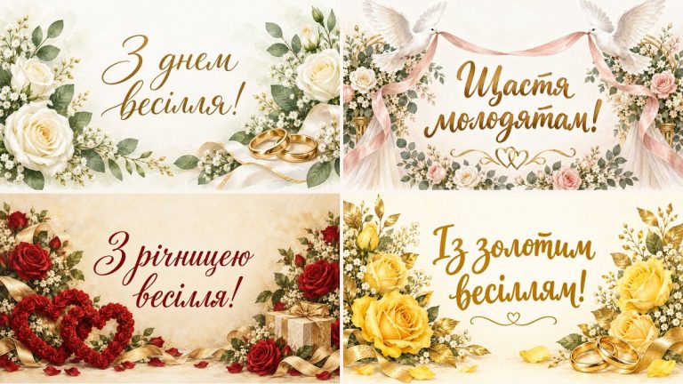 Листівки з днем весілля і річницею
