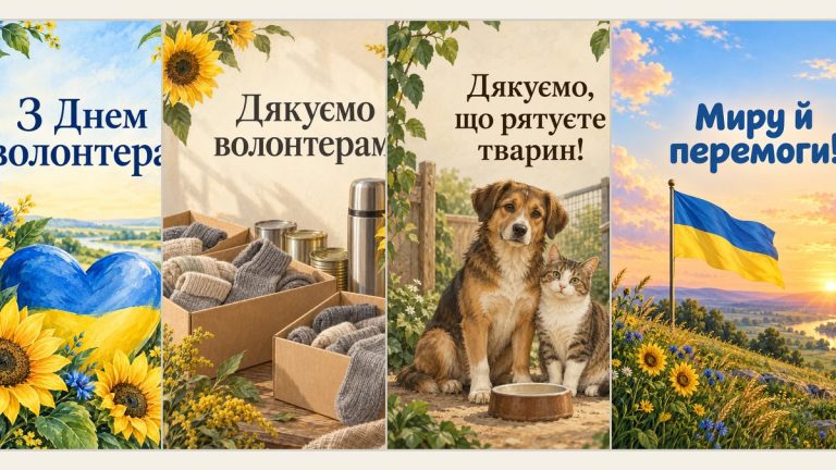 Листівки з Днем волонтера