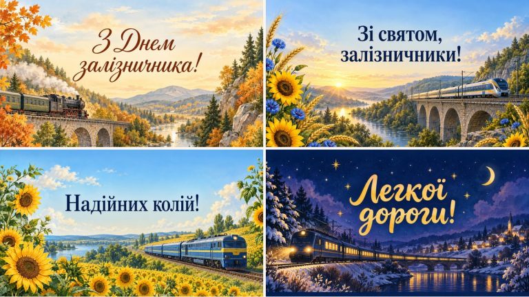 Листівки з Днем залізничника