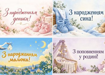 Листівки з народженням дитини