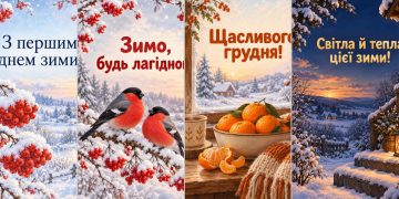Листівки з першим днем зими