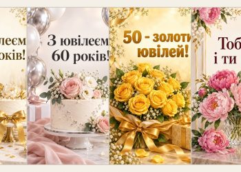 Листівки з ювілеєм 50, 55, 60, 65, 70 і 75 років