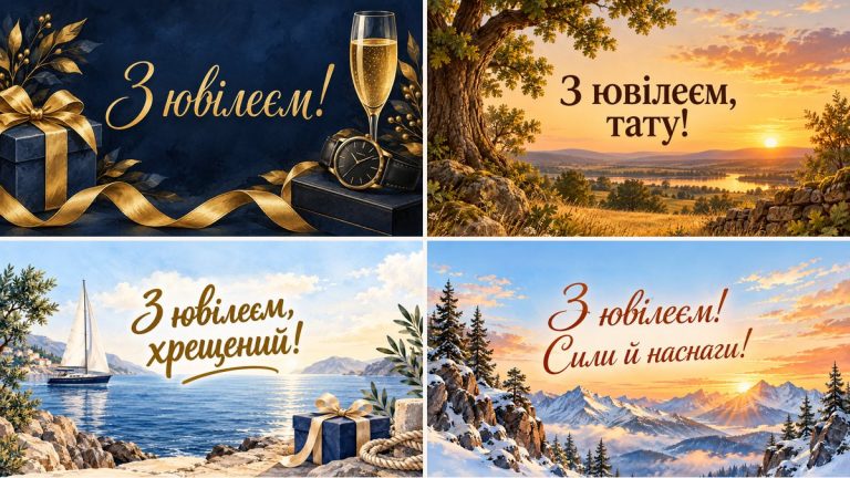 Листівки з ювілеєм чоловіку
