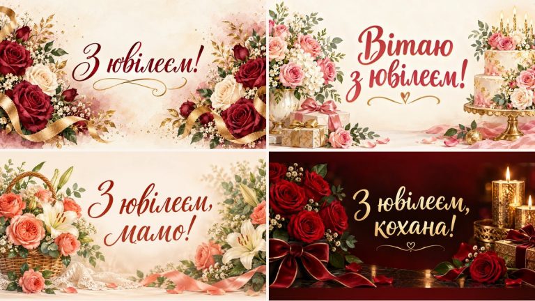 Листівки з ювілеєм жінці