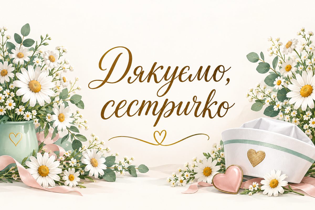 Дякуємо, сестричко - листівка медсестрі з днем народження