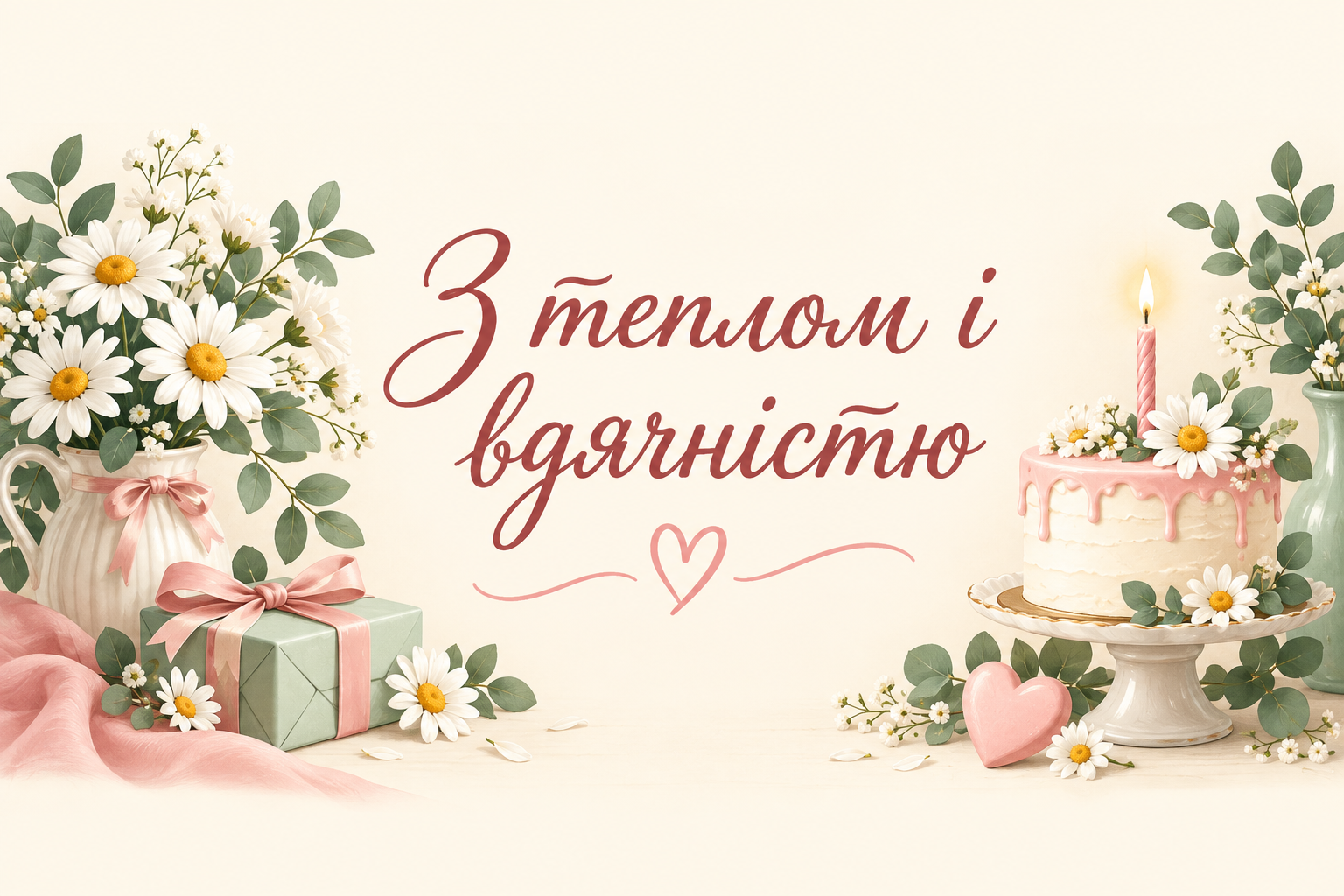 З теплом і вдячністю - листівка медсестрі з днем народження