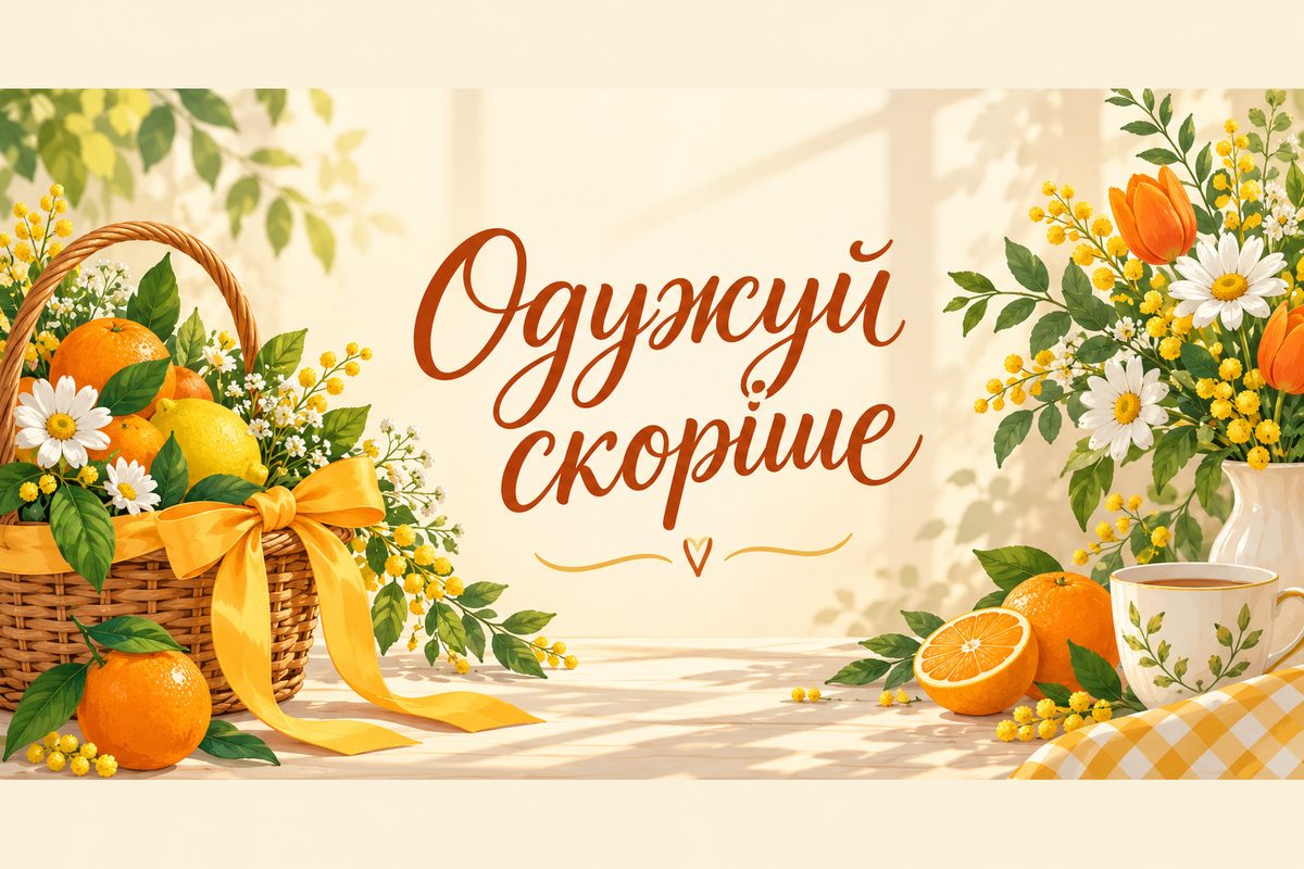 Одужуй скоріше - листівка з побажанням одужання з днем народження