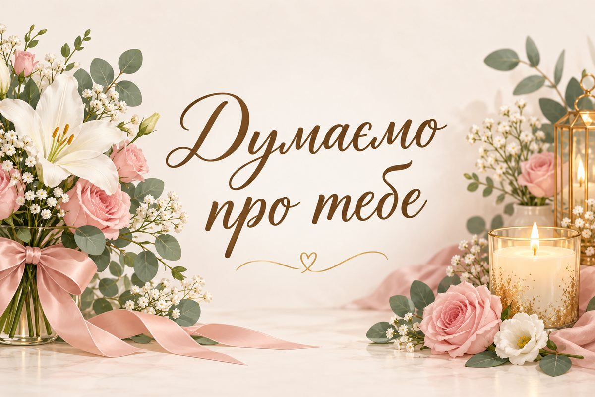 Думаємо про тебе - листівка з побажанням одужання з днем народження