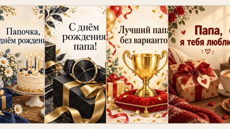 Открытки папе с днём рождения от дочери