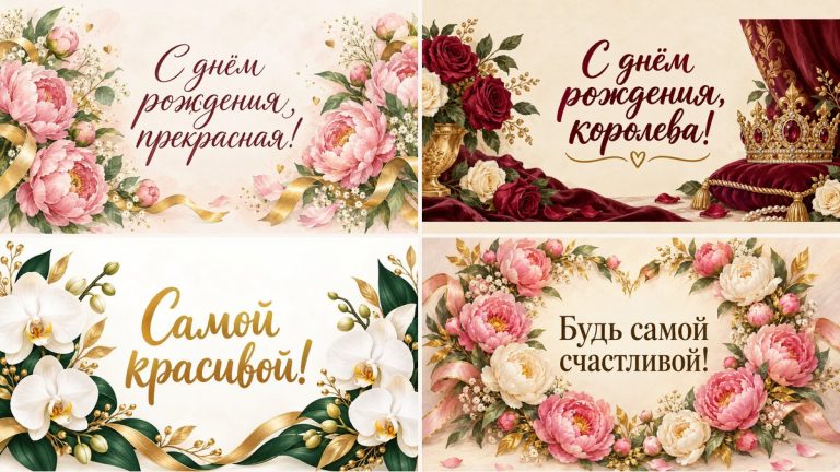 Открытки с днем рождения женщине