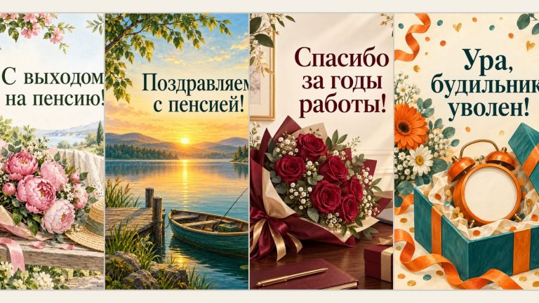 Открытки с выходом на пенсию