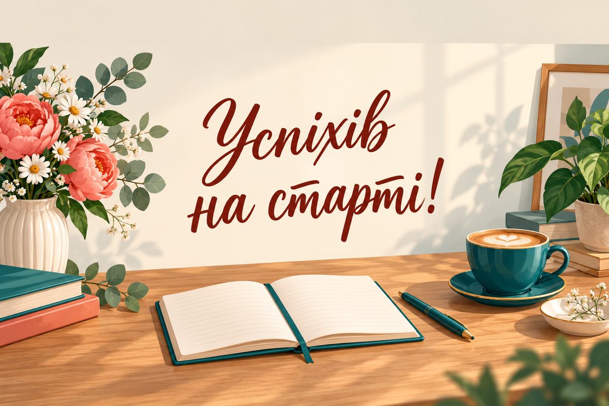 Успіхів на старті! - листівка з новою роботою з днем народження