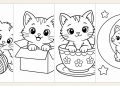 Розмальовки котики: малюнки для друку