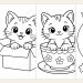 Розмальовки котики: малюнки для друку