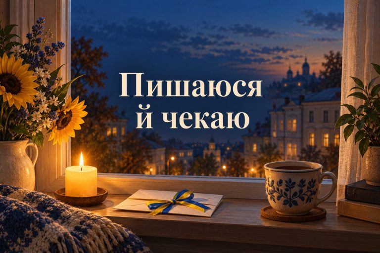 Слова підтримки військовому: свічка, лист і синьо-жовта стрічка на підвіконні