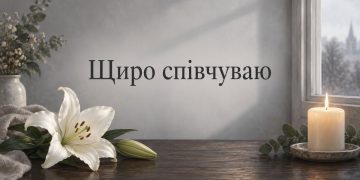 Слова співчуття: біла лілія і свічка на столі біля вікна