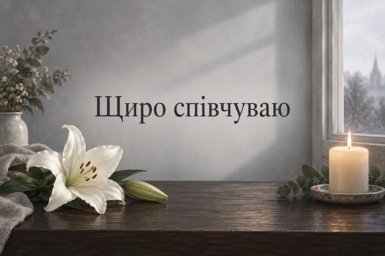 Слова співчуття: біла лілія і свічка на столі біля вікна