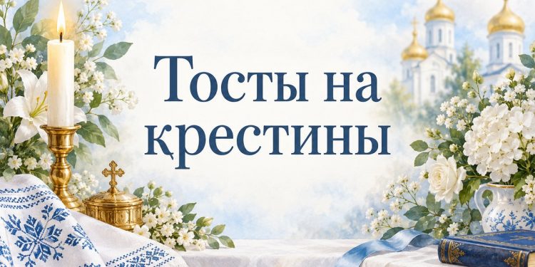 Тосты на крестины: вышитый рушник, свеча и белые цветы