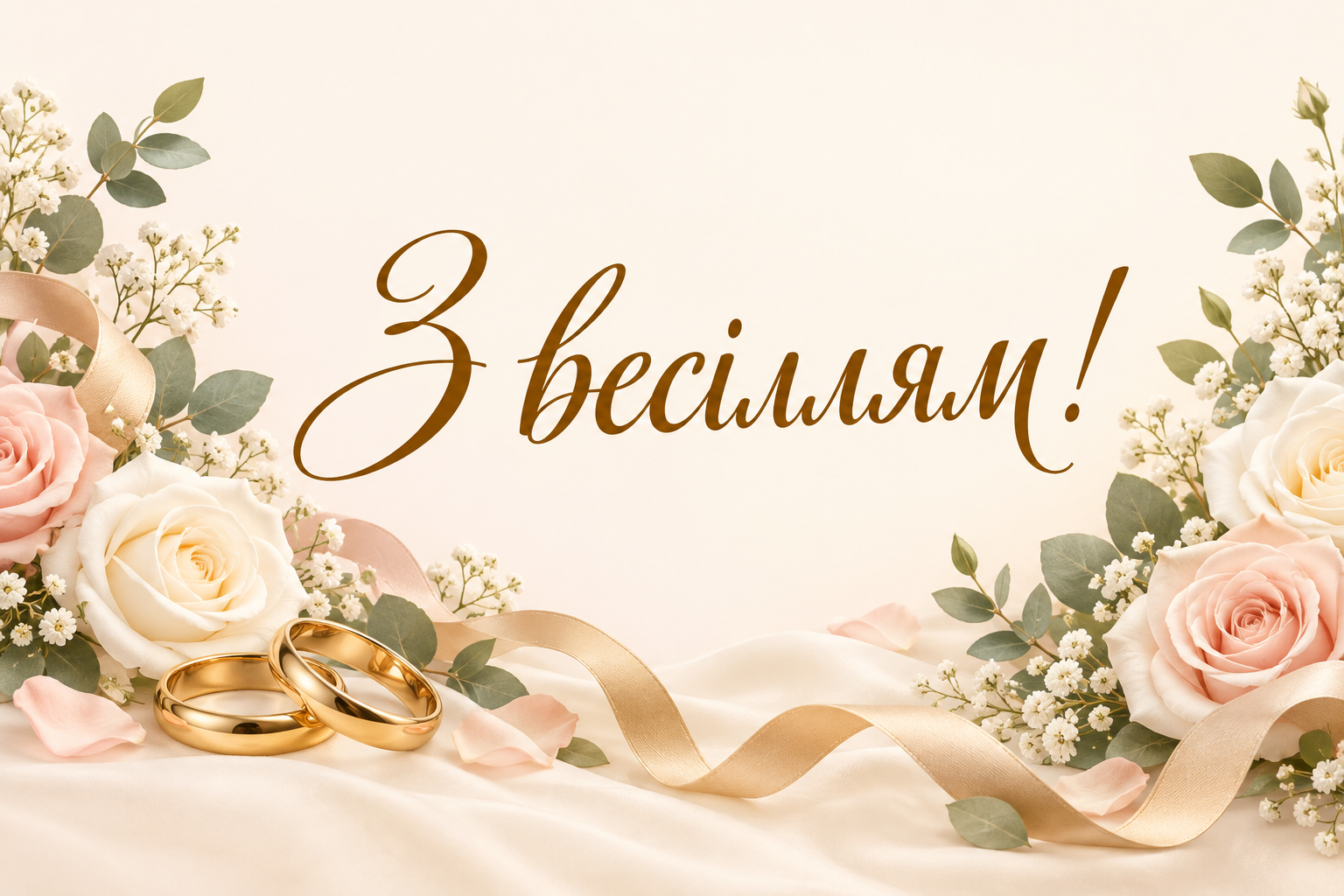 З весіллям! - весільна листівка