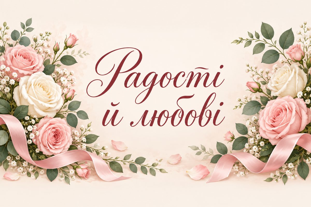 Радості й любові - весільна листівка