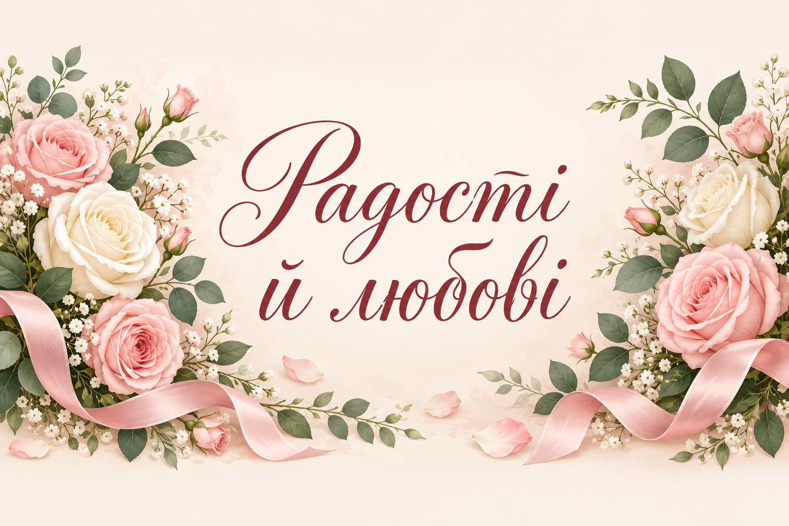 Радості й любові - весільна листівка