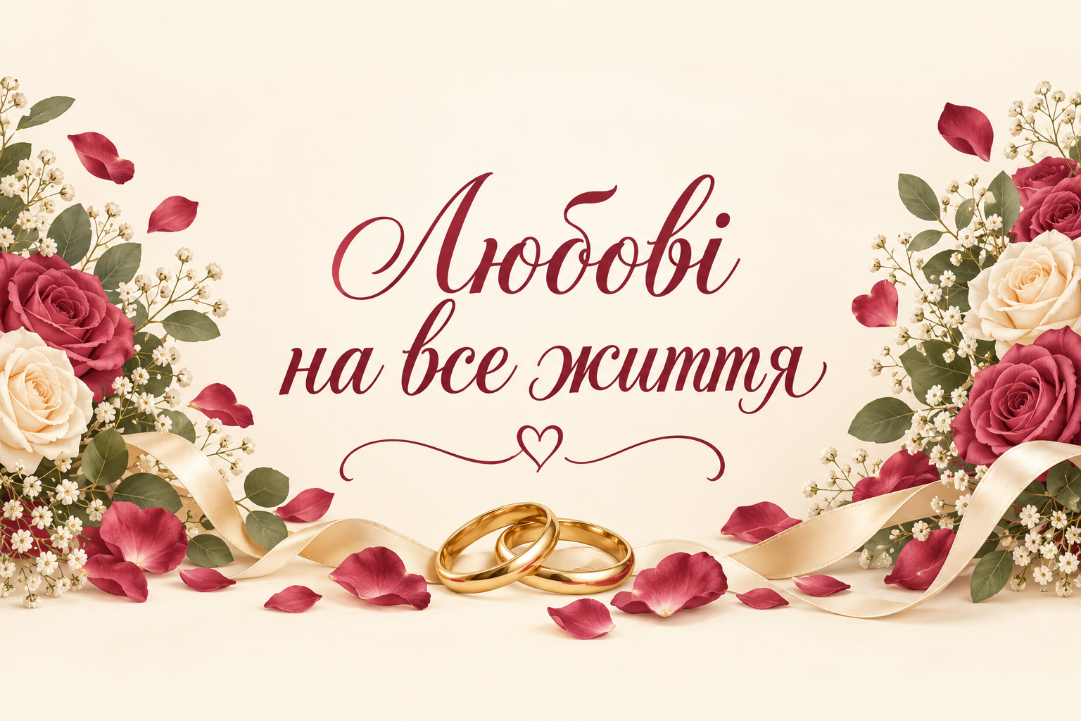 Любові на все життя - весільна листівка