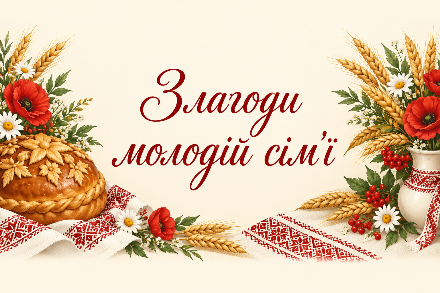 Злагоди молодій сім'ї - весільна листівка