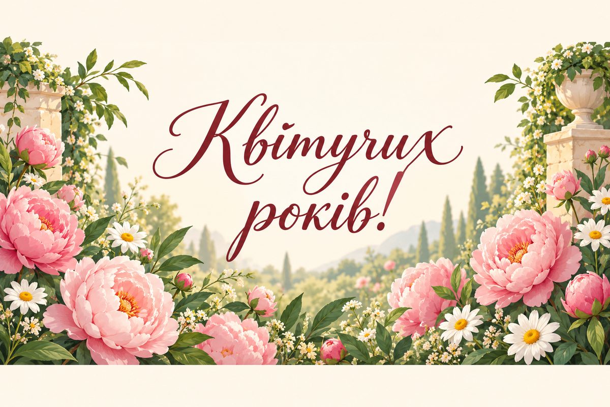 Квітучих років! - листівка з ювілеєм