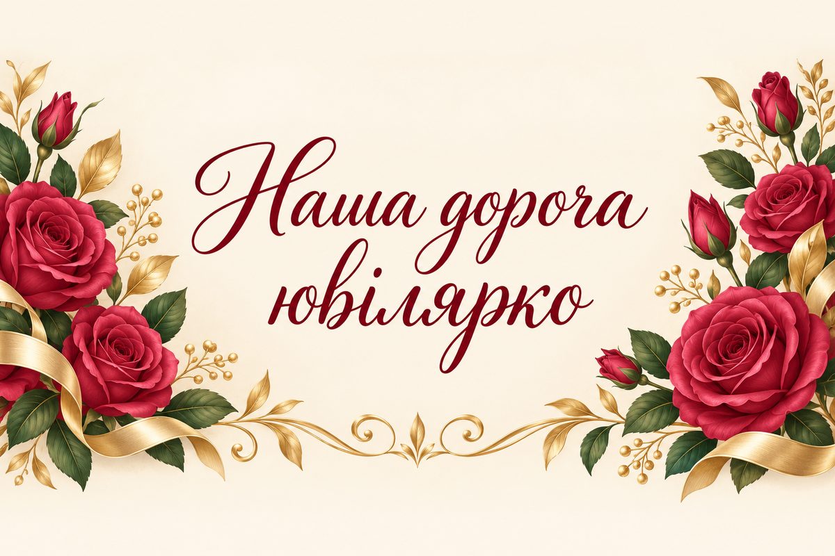 Наша дорога ювілярко - листівка з ювілеєм