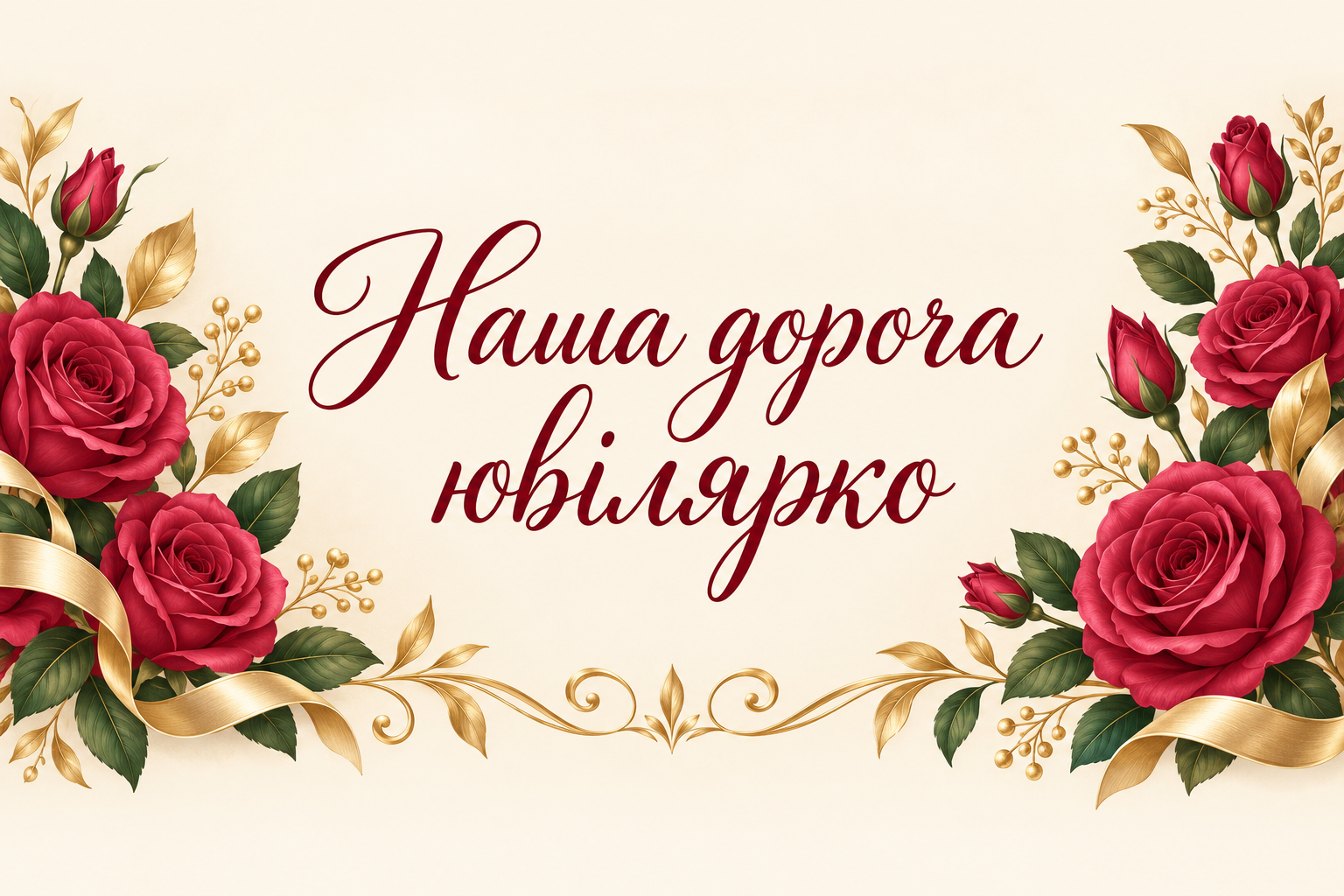 Наша дорога ювілярко - листівка з ювілеєм