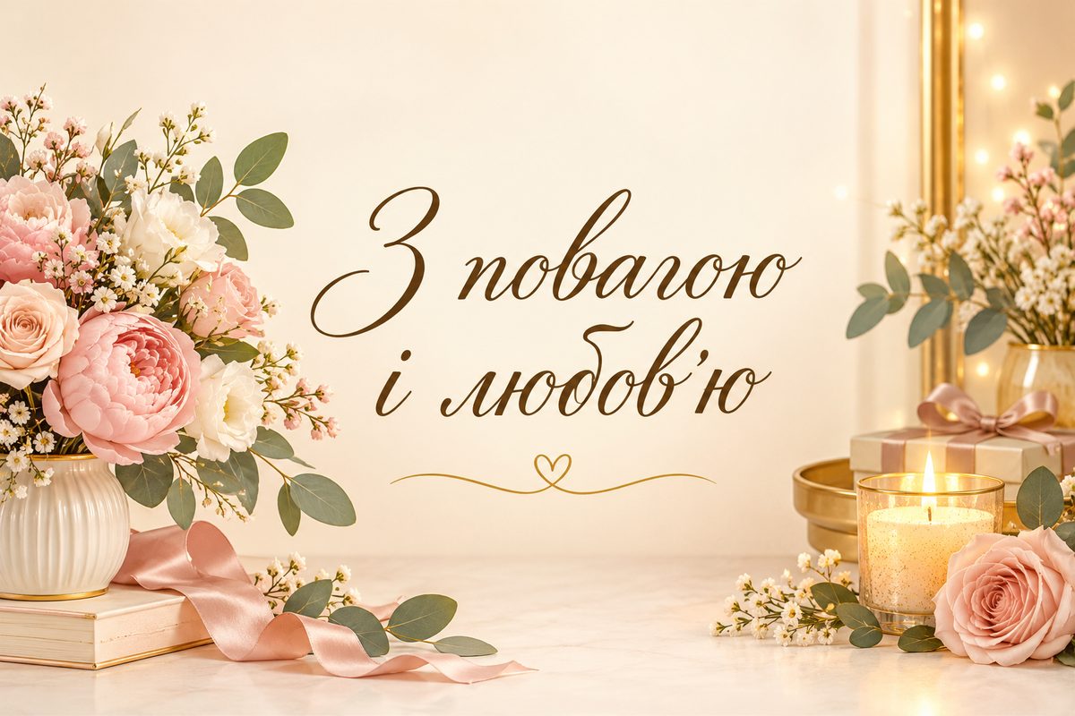 З повагою і любов'ю - листівка з ювілеєм