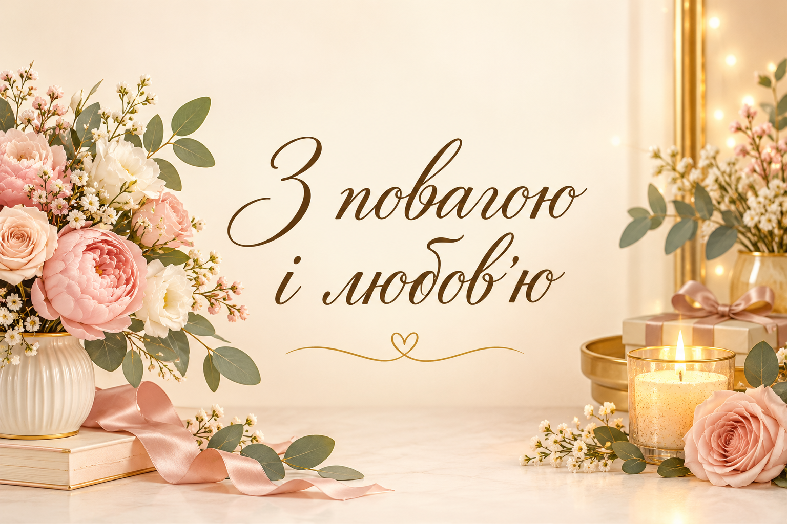 З повагою і любов'ю - листівка з ювілеєм