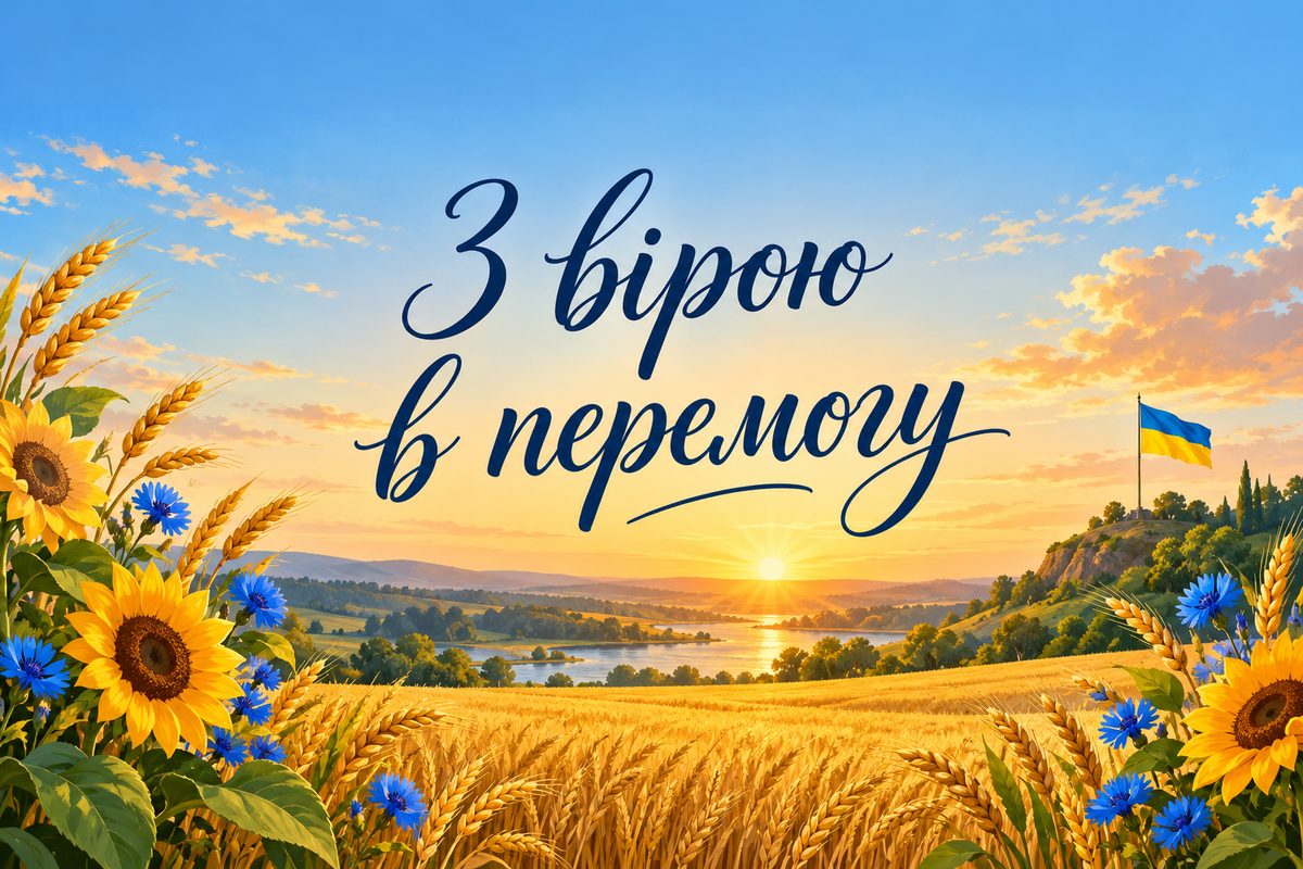З вірою в перемогу - листівка з Днем ЗСУ з днем народження